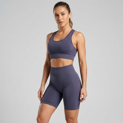 SET DEPORTIVO CORTO TOP/SHORT AM-414 MORADO OSCURO