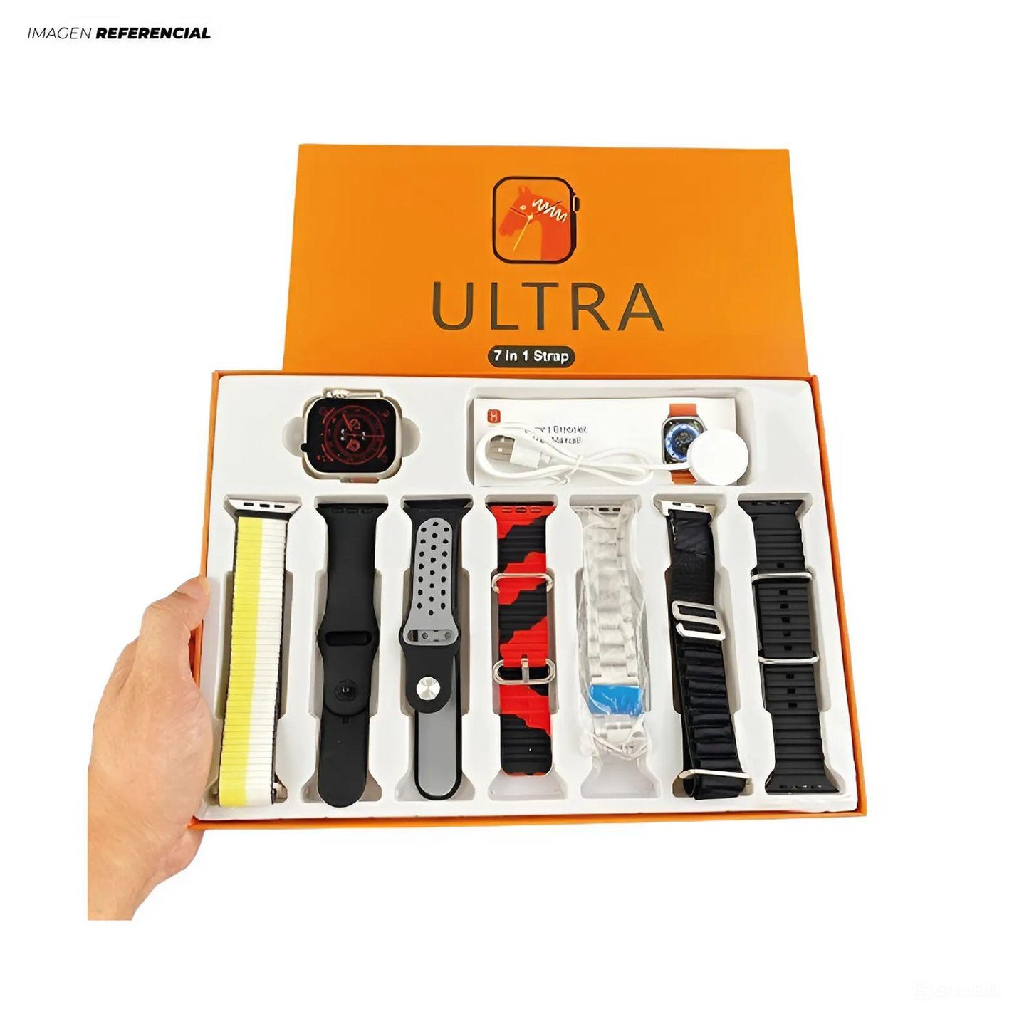 RELOJ ULTRA 7 EN 1 NEGRO.